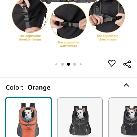 Pet Carrier Backpack with Storage Pockets Small Dog Front Backpack Adjustable - Picture 5 of 6